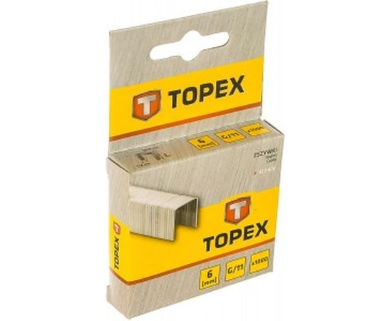 Скобы (6 мм; тип G) 1000 шт. TOPEX 41E406 – изображение 2