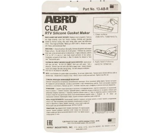 Стандартный герметик прокладок ABRO прозрачный USA 85г 13-AB-R – изображение 2