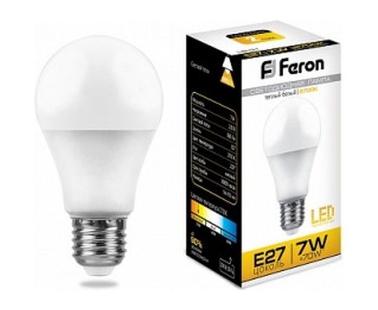 Светодиодная лампа - шар E27 7W 2700K FERON LB-91 25444 – изображение 2