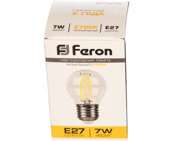 Светодиодная лампа FERON 7W 230V E27 2700K, LB-52 25876 – изображение 2