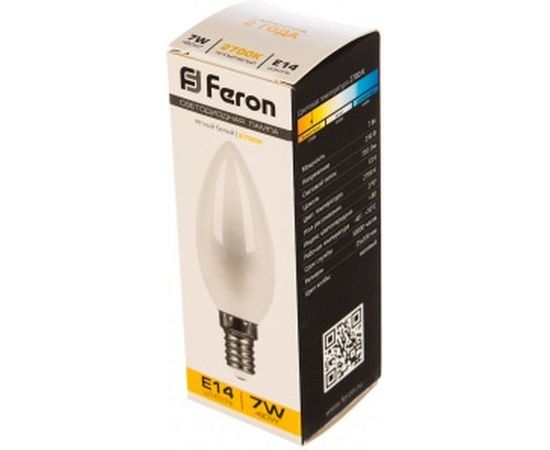 Светодиодная лампа FERON 7W 230V E14 2700K матовая, LB-66 25785 – изображение 2