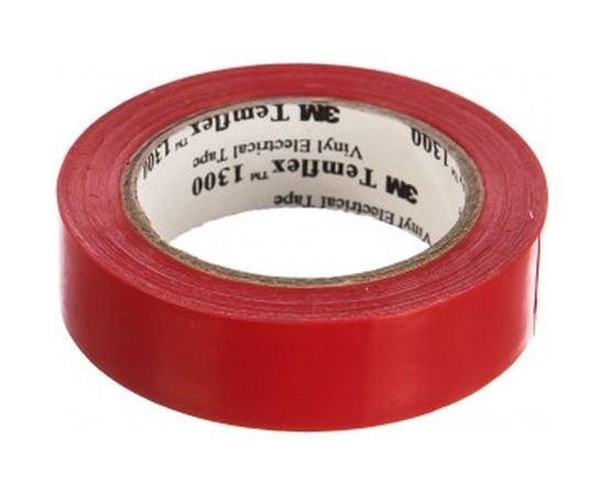 Изолента 3М Temflex 1300 ПВХ красная, рулон 15 мм x 10 м 7100080350 – изображение 2