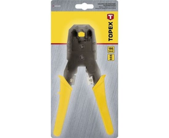 Клещи с прорезиненными рукоятками для обжима телефонных и компьютерных наконечников, 4P, 6P, 8P TOPEX 32D409 – изображение 2