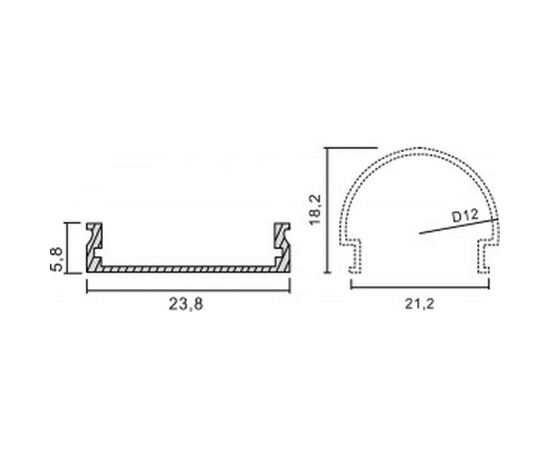 Алюминиевый круглый широкий профиль, серебро Feron CAB283 10302 – изображение 2