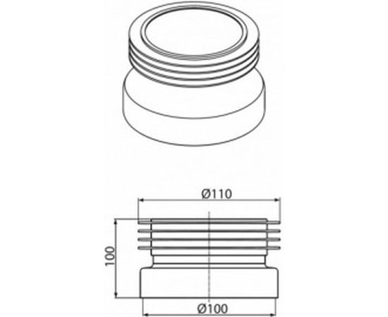 Манжета для унитаза Alca Plast A99 прямая, 110 мм 025-1258 – изображение 2