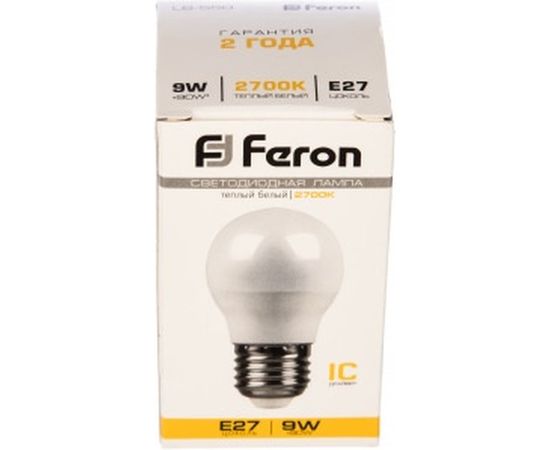 Светодиодная лампа FERON 9W 230V E27 2700K, LB-550 25804 – изображение 2