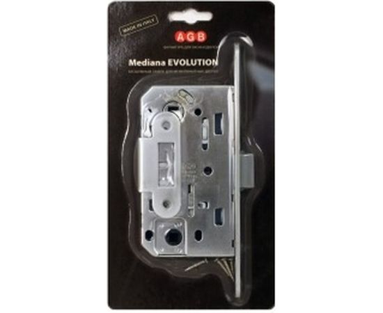 Замок AGB B01102.50.34.567 межкомнатный WC матовый хром MEDIANA EV. инд.упак+B01000.13 25797 – изображение 3