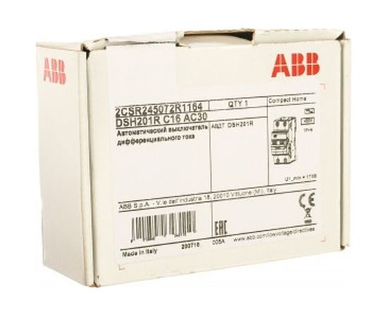 Автоматический выключатель дифференциального тока ABB DSH201R C16 AC30 2CSR245072R1164 – изображение 3