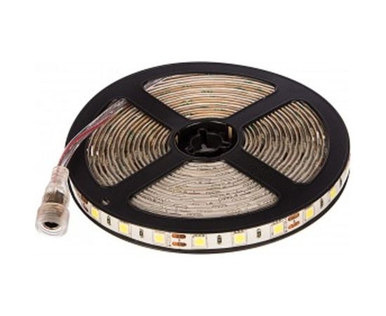 Cветодиодная LED лента 60SMD(5050)/м, 14.4Вт/м, 5м, IP65, 12V, холодный белый Feron LS607 27652 – изображение 3