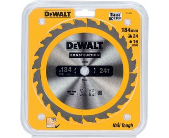 Пильный диск CONSTRUCT (184х16 мм; 24 ATB) Dewalt DT1939 – изображение 3