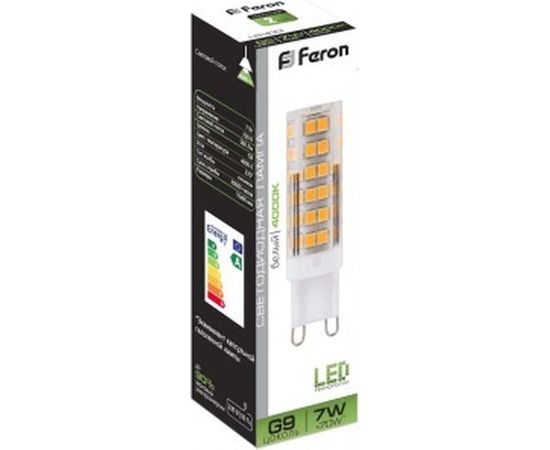 Светодиодная лампа FERON LB-433 7W 230V G9 4000K 25767 – изображение 3