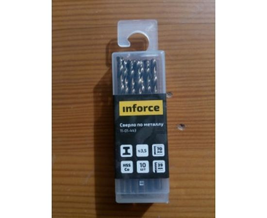 Сверло по металлу HSS-CO (10 шт/уп; 3.5x70x39 мм) Inforce 11-01-443 – изображение 7