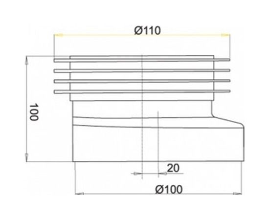 Манжета для унитаза Alca Plas A990 эксцентрическая, 110 мм 025-1259 – изображение 2
