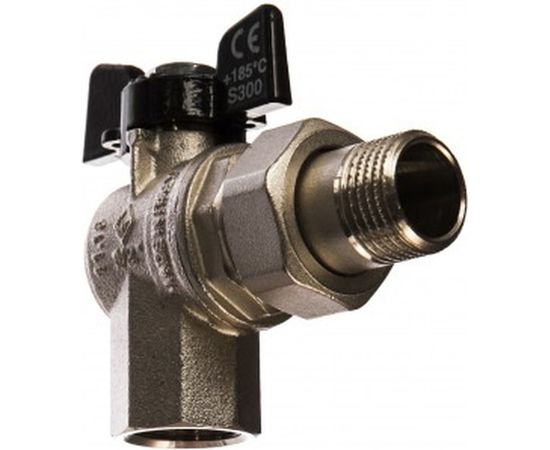 Угловой кран Американка Н/В Ду-15 /1/2" Бабочка черная Bugatti OREGON 5940001 – изображение 2