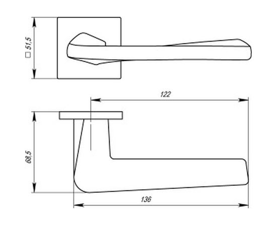 Раздельная ручка ARMADILLO TORSO USS SN-3 матовый никель 39199 – изображение 2
