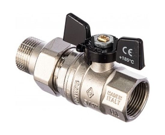 Кран Американка Н/В Ду-20 /3/4" Бабочка черная Bugatti OREGON 3220032 – изображение 2