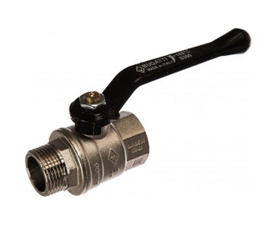 Шаровый кран Н/В Ду-25 /1" ручка черная Bugatti OREGON 3050074 – изображение 2