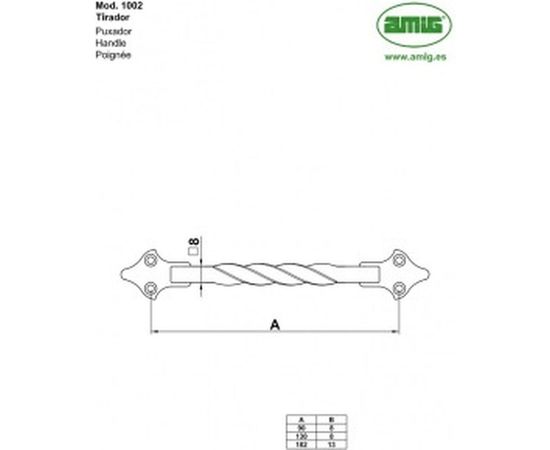 Мебельная ручка Amig мод.1002-130 tirador 6909 – изображение 2