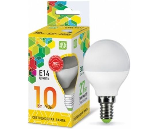 ASD Лампа сд LED-ШАР-std 10Вт 230В Е14 3000К 900Лм 4690612015446 – изображение 2