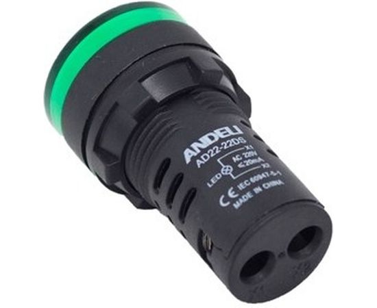 Лампа ANDELI AD16-22DS LED матрица d22мм зеленый 220В AC ADL10-138 – изображение 2