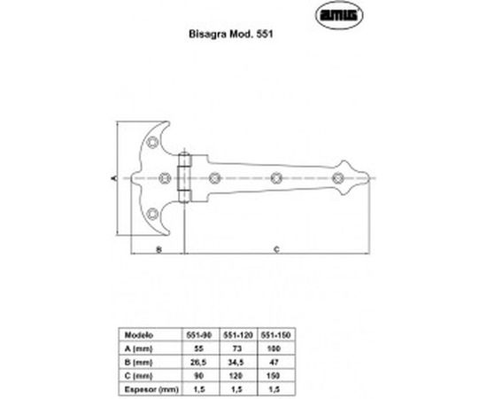 Петля Amig 551-90 1,5 NGM bisagra 6127 – изображение 2