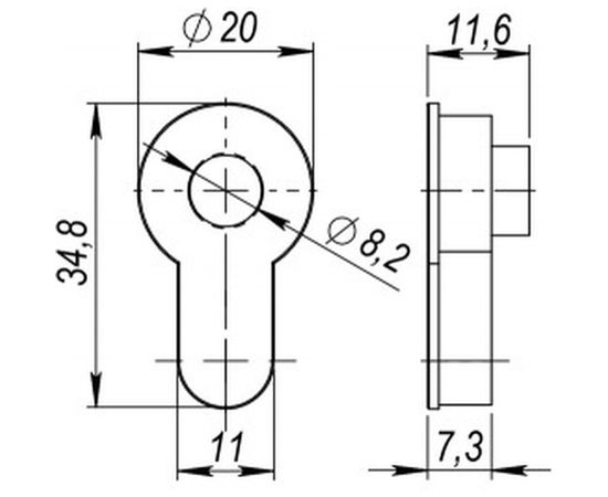 Вставка под шток для CYLINDER ARMADILLO СP-8 хром 34049 – изображение 2