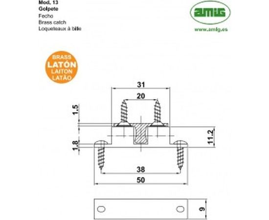 Шариковая защелка Amig мод. 13-50 хром 5222 – изображение 2