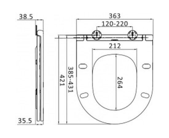 Сиденье для унитаза AM.PM Spirit V2.0 slim, микролифт C707857WH – изображение 2