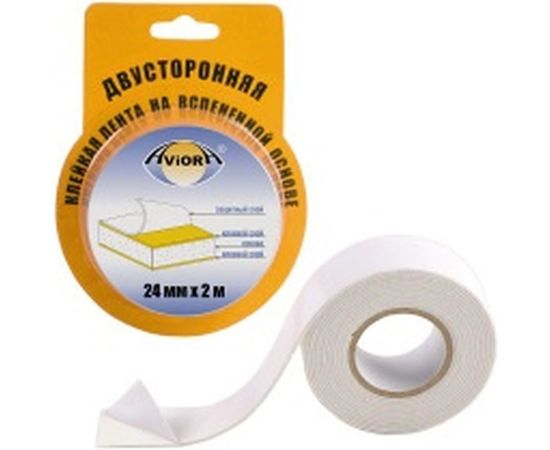 Двусторонняя сплошная вспененная лента AVIORA 24мм*2м 302-016 – изображение 2