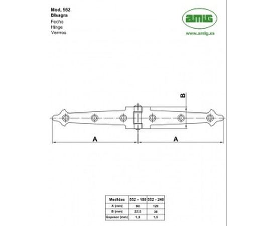 Петля Amig 552-240 1,5 NGM bisagra 6129 – изображение 2