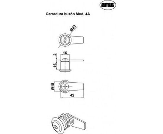 Замок для почтового ящика Amig мод. 4А ML-16 SN 7740 – изображение 2