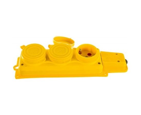 Колодка каучук Alfa 3 гнезда с з/к желтая 91644 – изображение 2