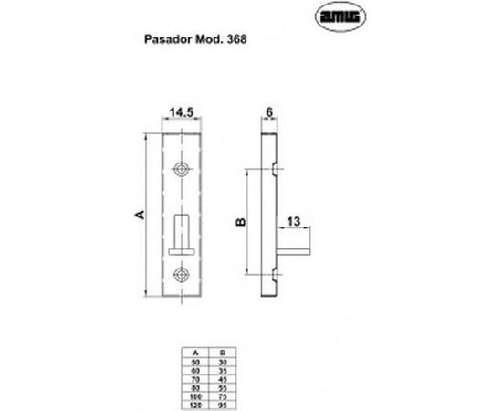 Задвижка Amig мод. 368-60 SN 211 – изображение 2