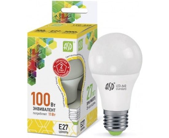 Светодиодная лампа ASD LED-A60-standard 11Вт 230В Е27 3000К 990Лм 4690612001739 – изображение 2