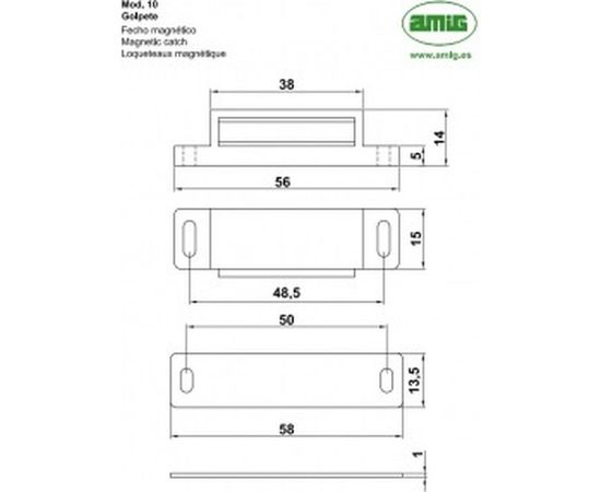 Магнитная защелка Amig мод. 10 коричневый 724 – изображение 2
