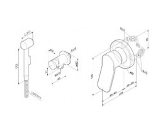 Гигиенический набор для скрытого монтажа AM.PM X-Joy со смесителем для душа F40H85A00 – изображение 2