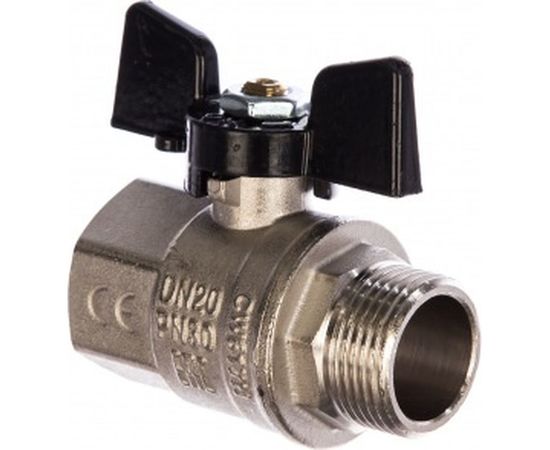 Шаровый кран Bugatti NEW JERSEY 917 Н/В Ду-20 3/4 Бабочка черн. 09170005 – изображение 2