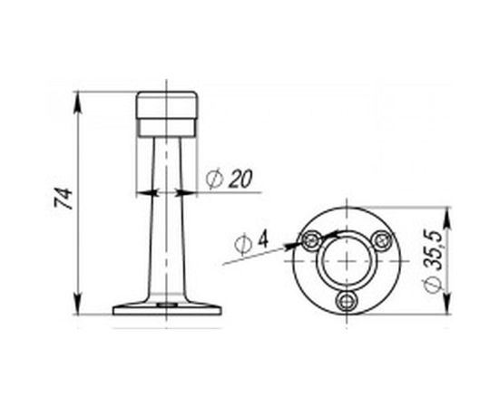 Дверной настенный упор ARMADILLO DH033ZA SG Мат. Золото 15120 – изображение 2