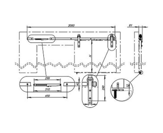 Открытая система для раздвижных дверей ARMADILLO SUPERVISION/100 HX-23 With Soft Close 39009 – изображение 3