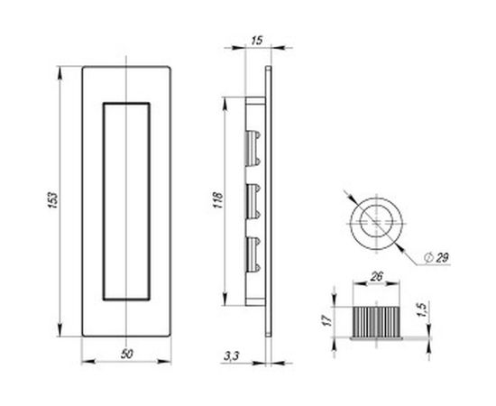 Ручка для раздвижных дверей ARMADILLO SH010 URB SN-3 Матовый никель 35753 – изображение 3