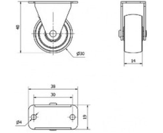 Ролик с неподвижной площадкой Alex D35 без тормоза TW0133 – изображение 4