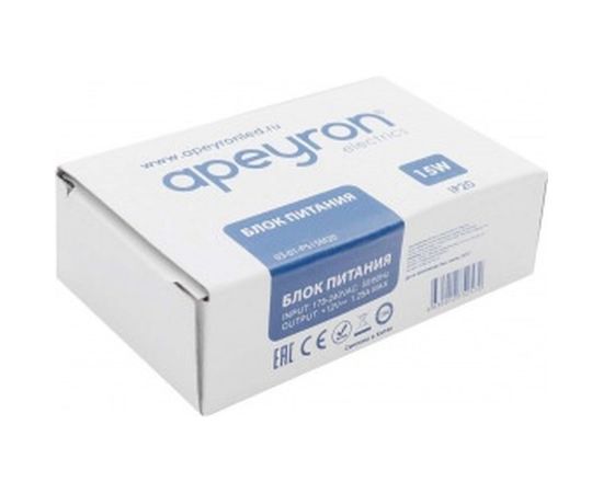 Блок питания Apeyron 12В, 15 Вт, IP20, 1,25А, металл, 78х48х20мм 03-01 – изображение 4