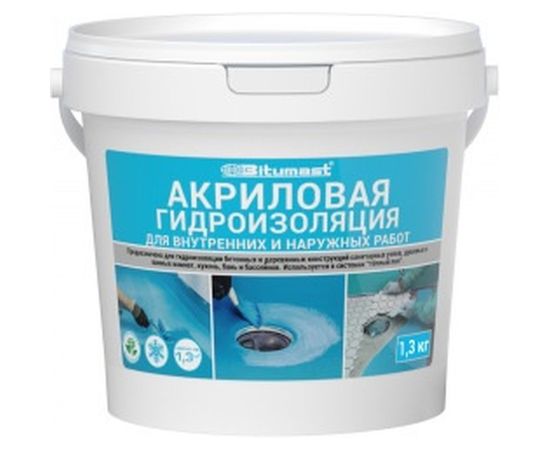 Акриловая гидроизоляция 1.3 кг Bitumast 4607952900394 – изображение 2