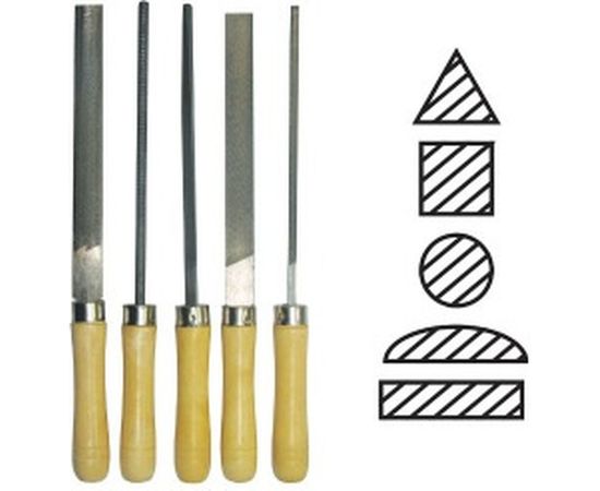 Набор напильников 150мм с деревянной ручкой Biber МАСТЕР 85305 тов-141919 – изображение 2