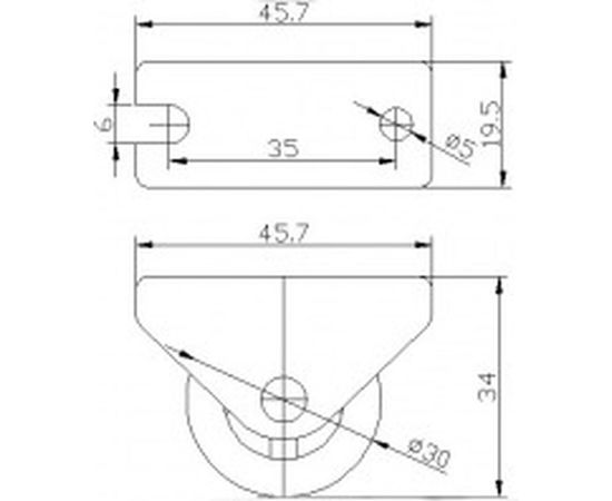 Неповоротное колесо Brante 30 мм на площадке серая рез NF-05 104113 – изображение 2
