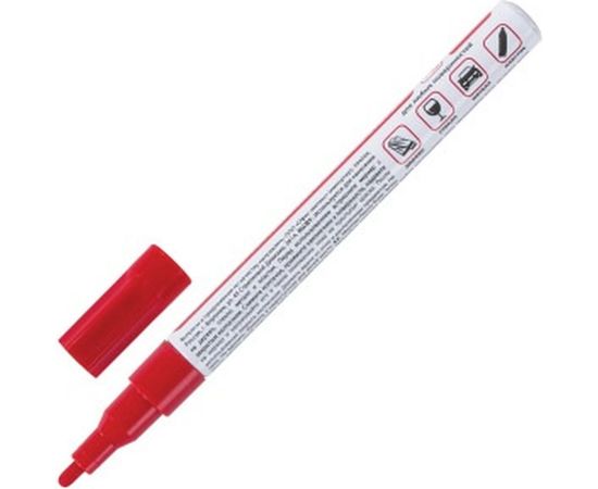 Лаковый маркер-краска 1-2 мм, красный, нитро-основа, алюминиевый корпус BRAUBERG 150865 – изображение 2