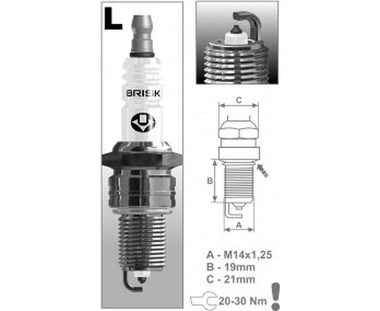 Свеча зажигания PLATIN (ВАЗ-2101-2110/2121; карбюратор) BRISK 1404 LR15YP-N – изображение 2