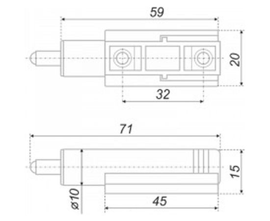 Амортизатор для плавного закрывания двери Brante серый со скрытым креплением 112932 – изображение 2