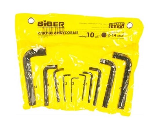 Набор имбусовых ключей 2-14мм Biber 90502 тов-085695 – изображение 2
