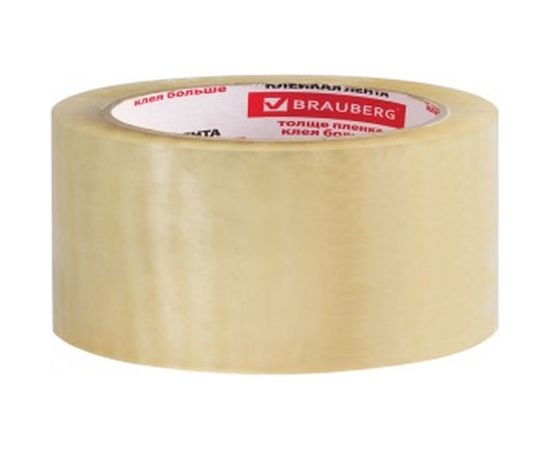 Клейкая лента BRAUBERG 50 мм х 66 м, упаковочная, усиленная, морозостойкая, прозрачная, 50 мкм, 440112 – изображение 2